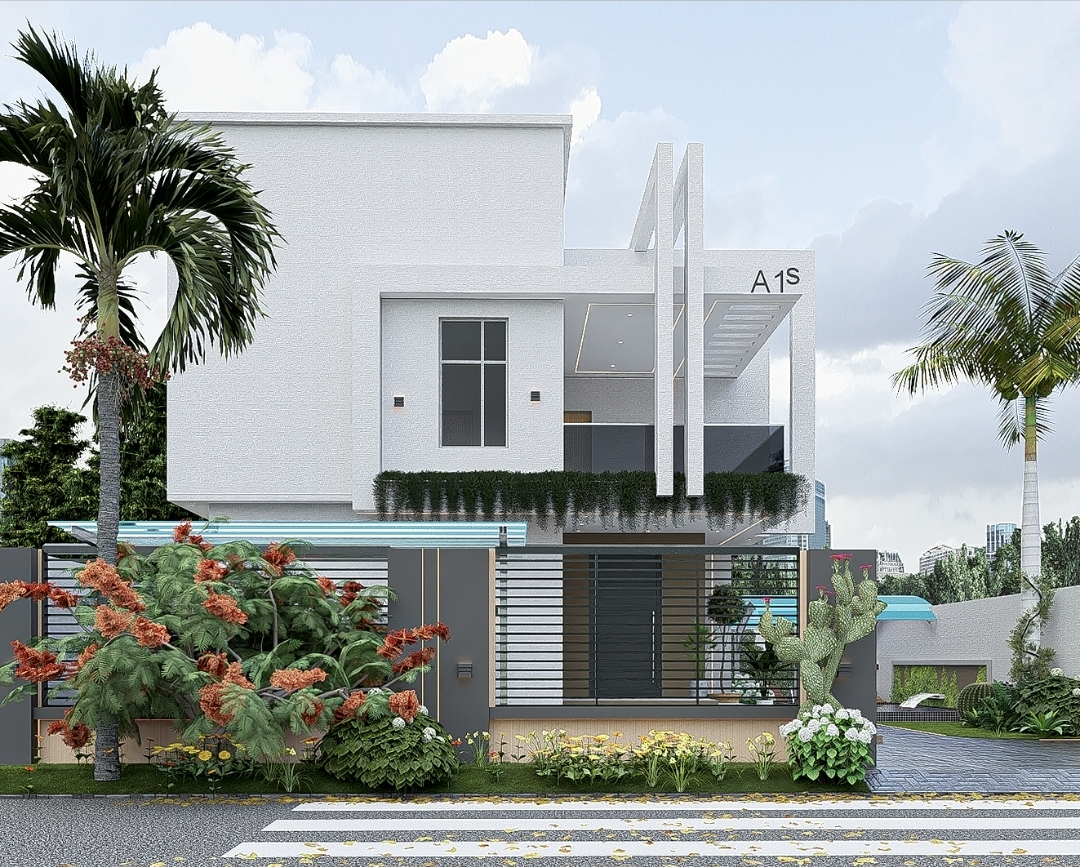 Crown Sunrise City contemporary terrace row and landscaped gardens in Ikorodu