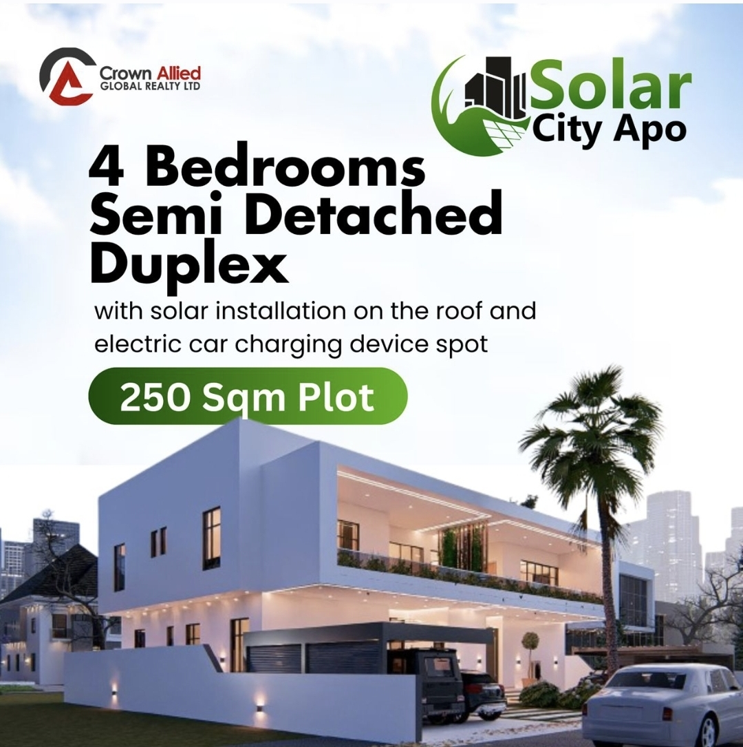 Solar City Apo - 4-Bedroom Semi-Detached Duplex with Solar Installation in Abuja